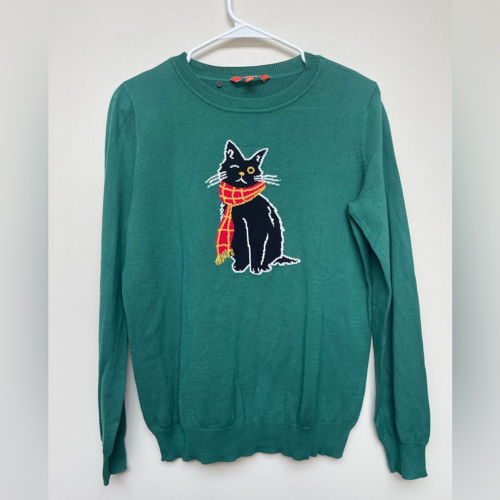 ModCloth Oscar the one eyed black cat sweater